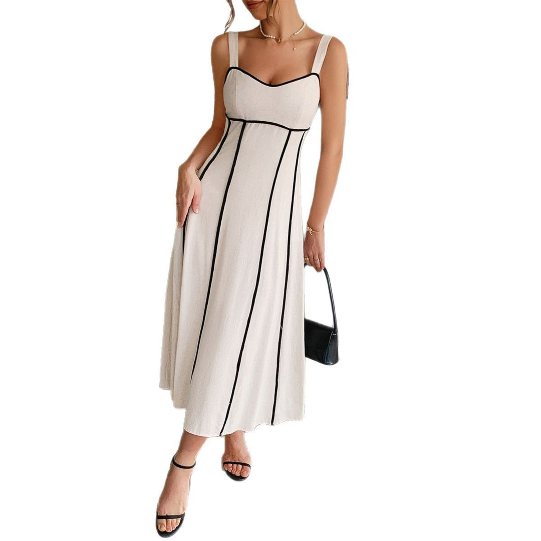 Damen Maxikleid mit dekorativen Kontrastnähten und konturiertem Schnitt Echo Archiv