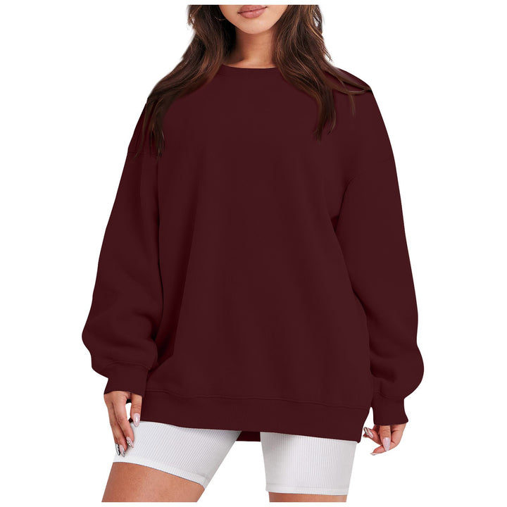 Damen nan Longline-College-Sweatshirt mit geripptem Saum, Raglanärmeln und angerauter Innenseite Echo Archiv