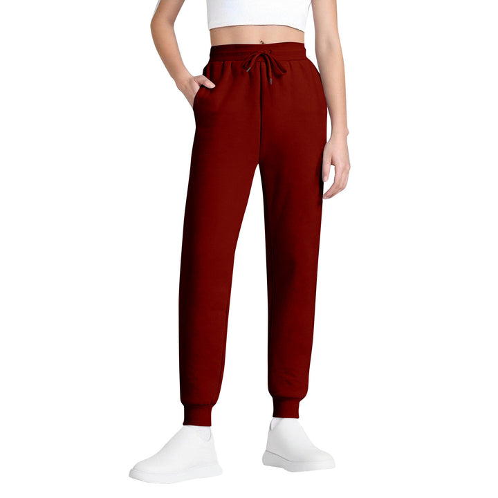 Damen schlanke hochgeschnittene Jogginghose mit Tunnelzug, Eingrifftaschen und Bündchen – Avélisse