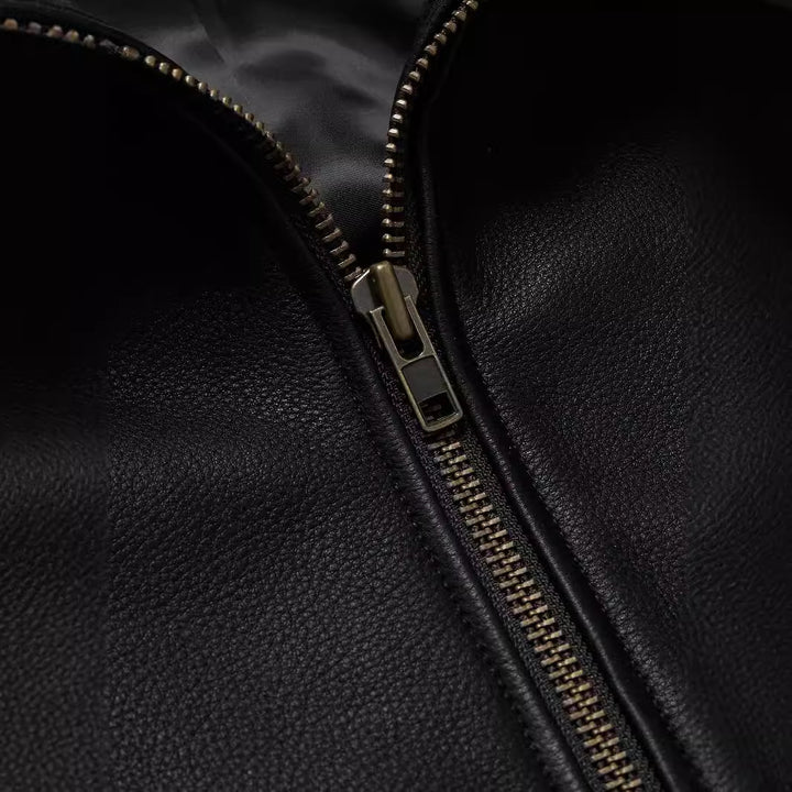 Herren modische Lederjacke mit Cordärmel Echoarchiv