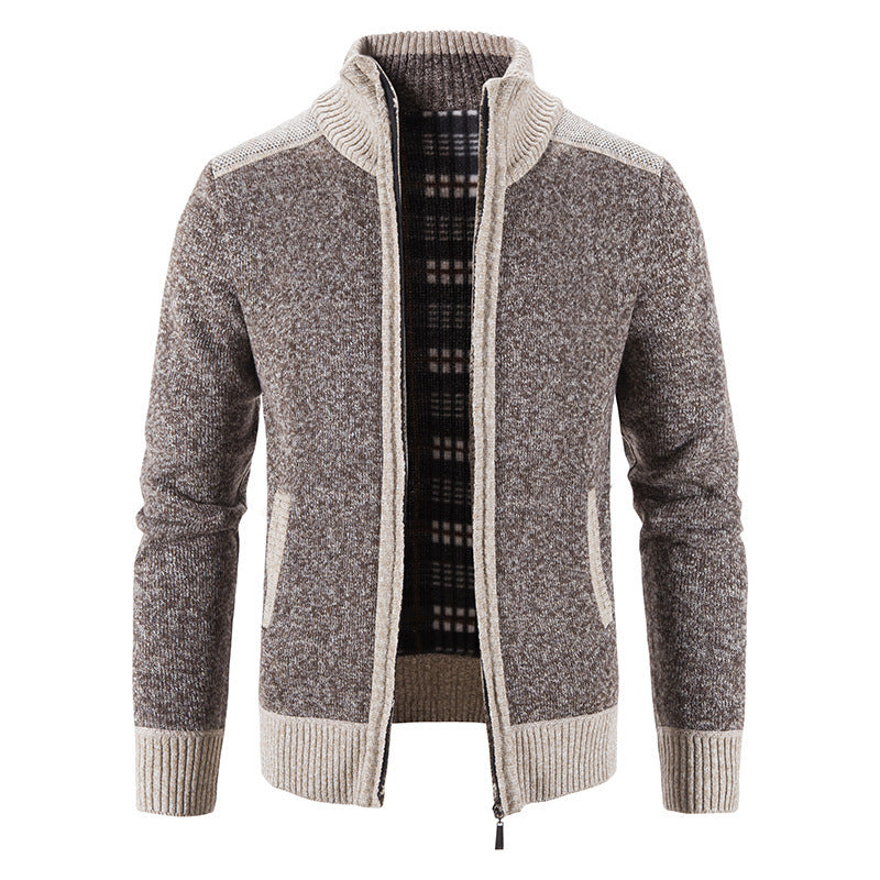 Herren Strickjacke mit modernem Stehkragen und strukturiertem Design Echoarchiv