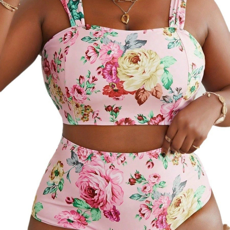 Damen Bikini-Set mit floralem Crop-Top und hohem Taillen-Schnitt Echo Archiv