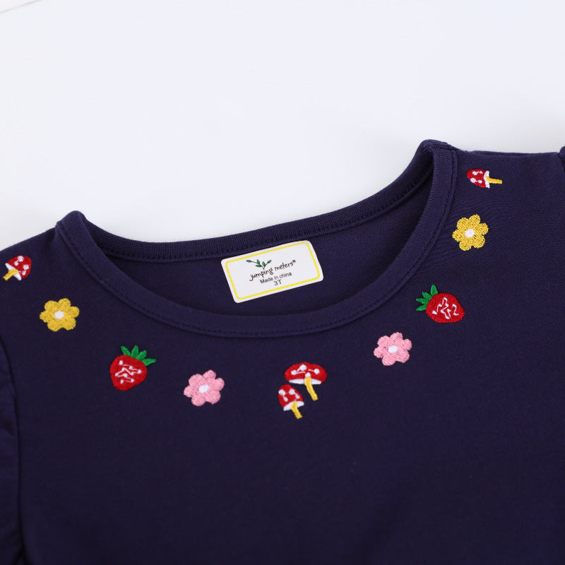 Mädchen Freizeitkleid mit buntem Einhorn-Design und floralen Applikationen Echo Archiv