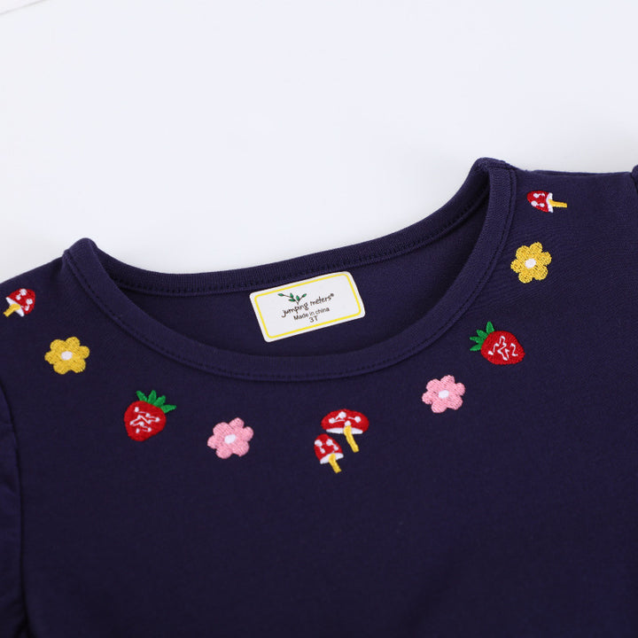 Mädchen Freizeitkleid mit buntem Einhorn-Design und floralen Applikationen Echo Archiv