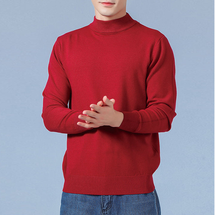 Herren Feiner Mockneck-Pullover aus hochwertigem Feinstrick mit gerippten Abschlüssen Echoarchiv