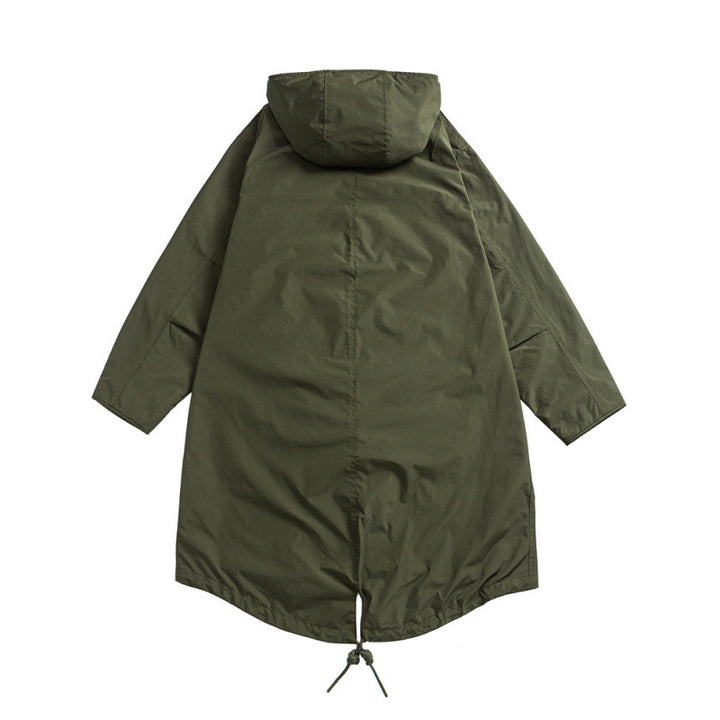 Unisex Oversize Wind- und Wasserdichter Parka mit Kapuze und Fischschwanz-Saum Echo Archiv