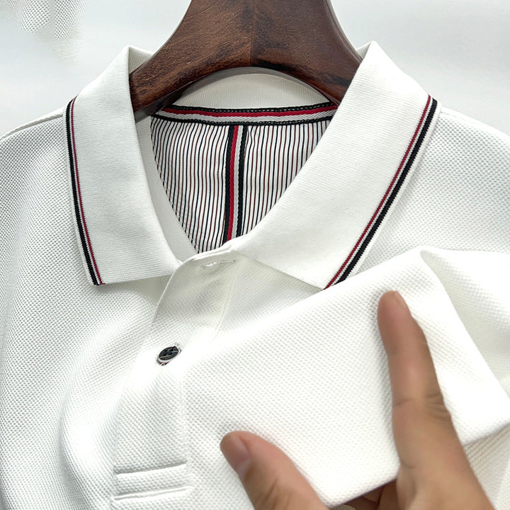 Herren Poloshirt mit atmungsaktiver Piqué-Oberfläche und eleganten Kontrastdetails Echoarchiv