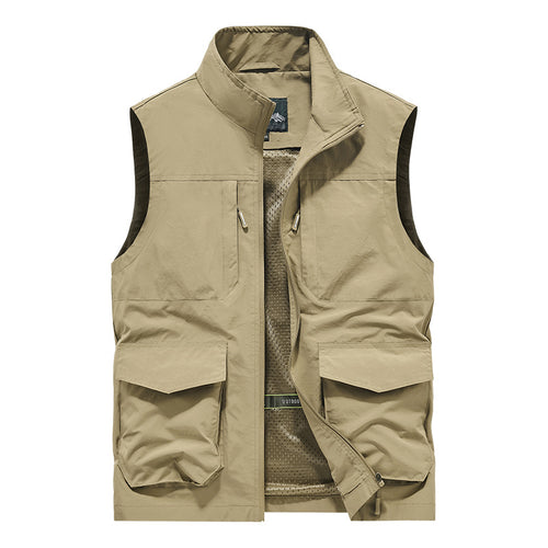 Herren Utility-Outdoorweste mit Multifachtaschen, Mesh-Futter & Stehkragen Echo Archiv