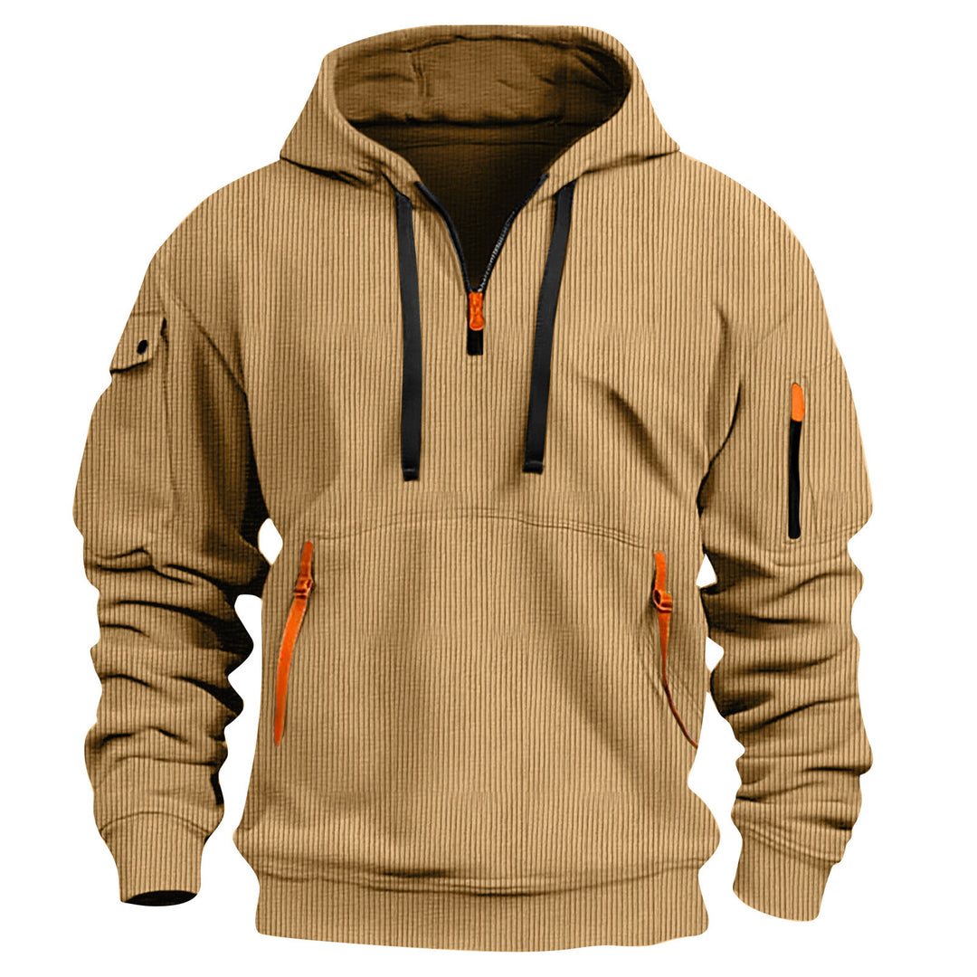 Herren sportlicher Kapuzenpullover mit innovativem Reißverschluss und praktischen Taschen Echoarchiv