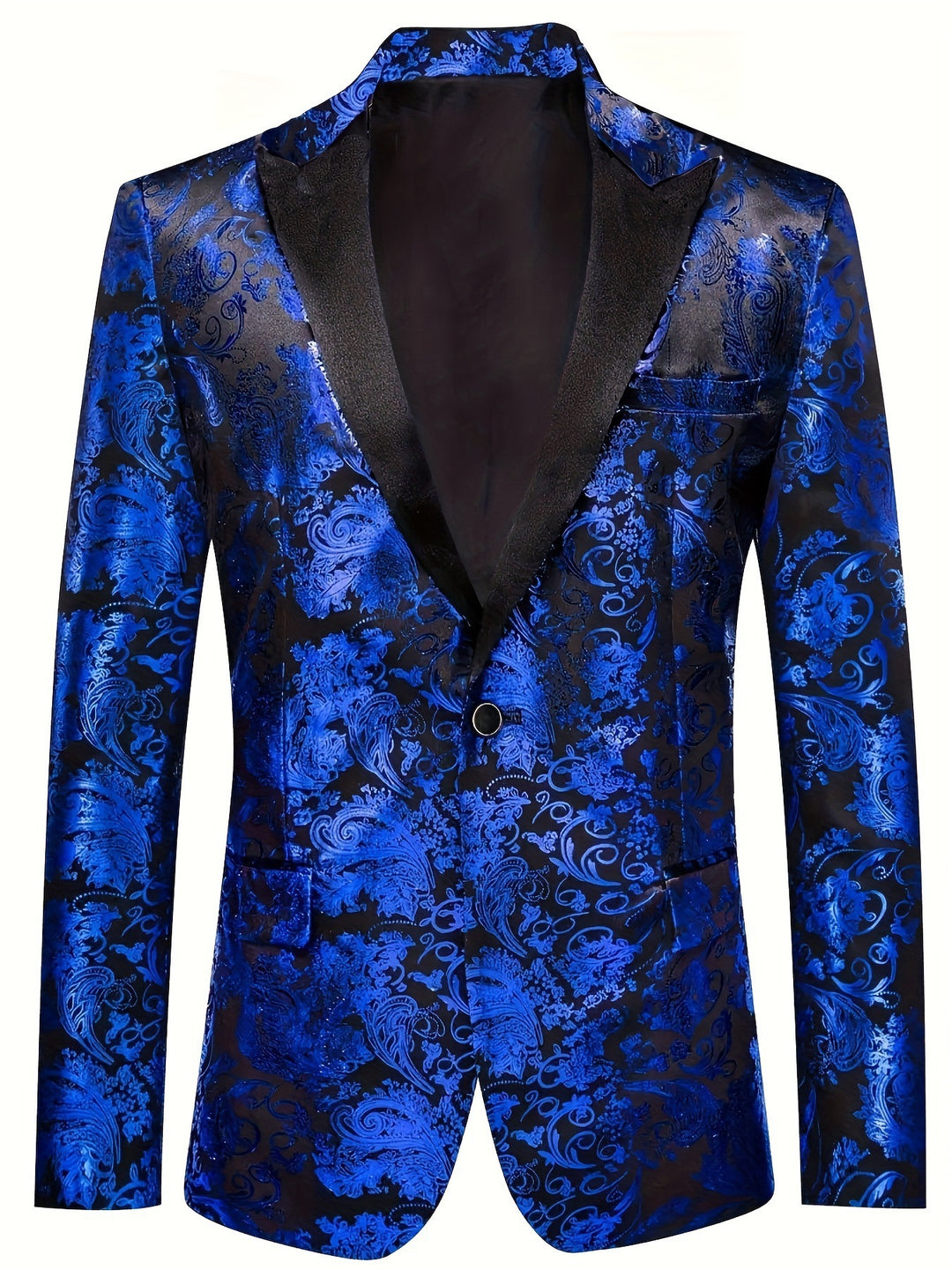 Herren eleganter Samt Blazer mit floralem Muster Echoarchiv