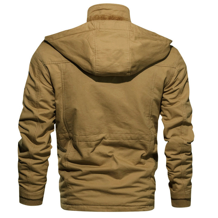 Herren Gefütterte Feldjacke aus Canvas mit Kapuze und Mehrfach-Taschen Echoarchiv
