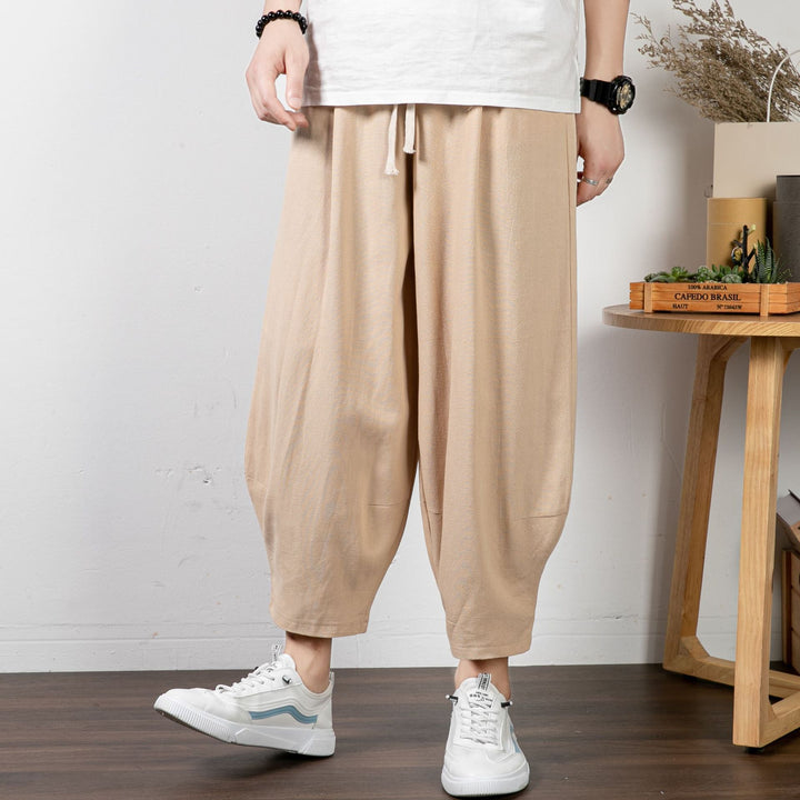 Herren Lässige Palazzo-Hose mit Kordelzug und konischem Knöchelabschluss Echoarchiv