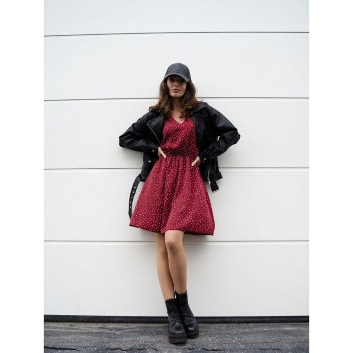 Damen Minikleid mit elegantem V-Ausschnitt und voluminösen Ärmeln Echo Archiv