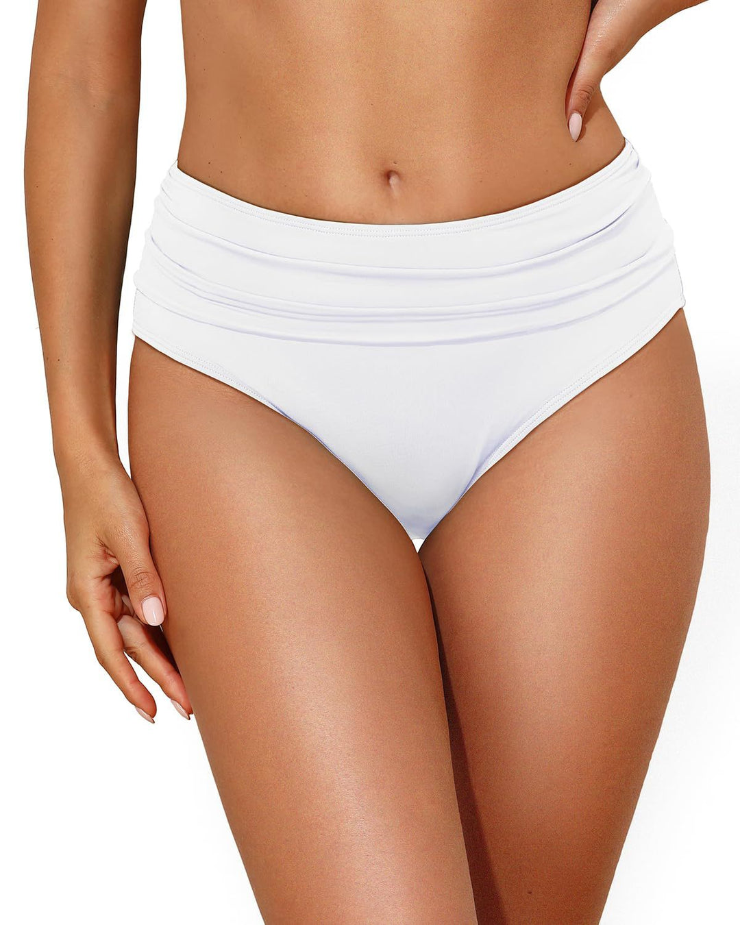Damen Hochtaillierte Bikinihose mit eleganter Raffung Echo Archiv
