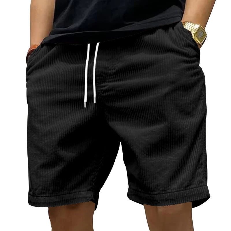 Herren lässige Cord-Shorts mit elastischem Bund und Kordelzug Echoarchiv