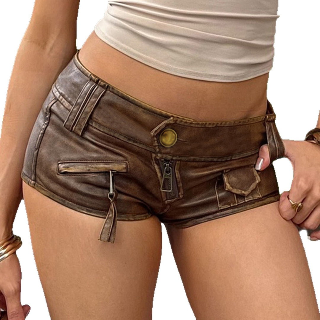Damen Kunstleder Shorts Echo Archiv