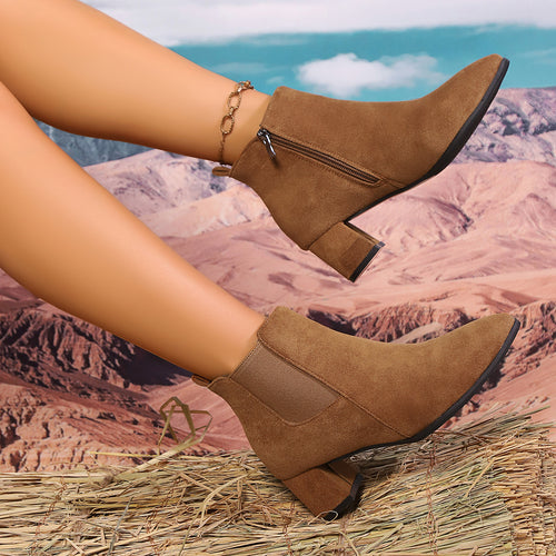 Damen Elegante Kurzstiefeletten mit Blockabsatz Echo Archiv