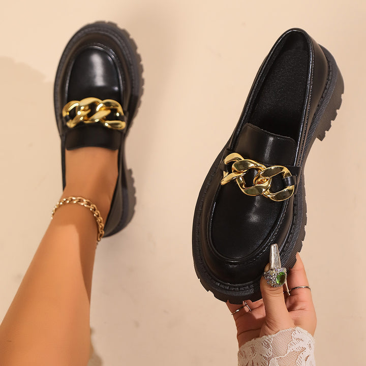 Damen Klobige Plateau‑Loafer mit grober Profilsohle und gepolstertem Schaft Echoarchiv