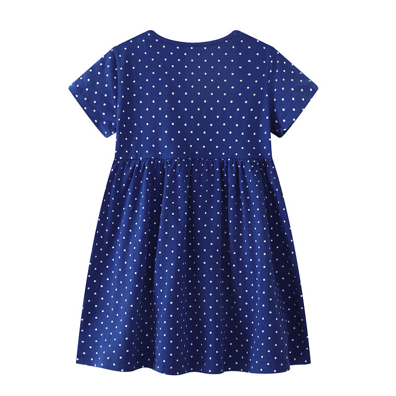 Mädchen Kleid mit Punkten und Einhornstickerei Echo Archiv