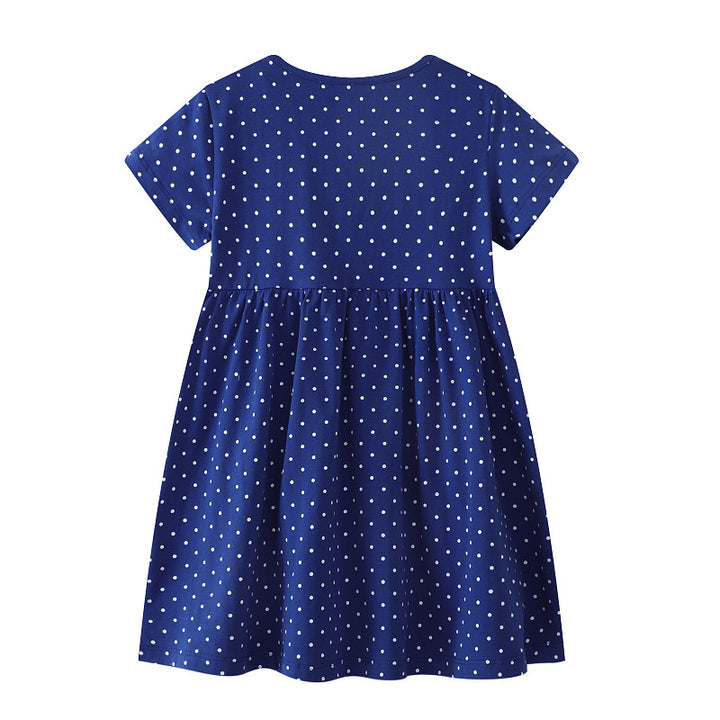 Mädchen Kleid mit Punkten und Einhornstickerei Echo Archiv