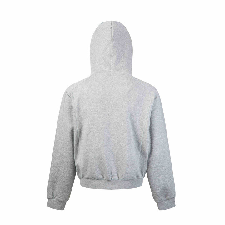 Unisex Kapuzen-Sweatjacke mit durchgehendem Reißverschluss und geripptem Bund Echoarchiv
