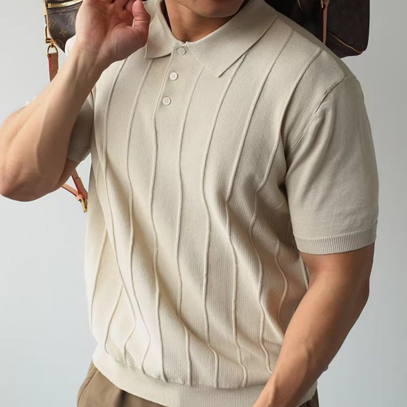 Herren Kurzarm Poloshirt mit Struktur Echo Archiv