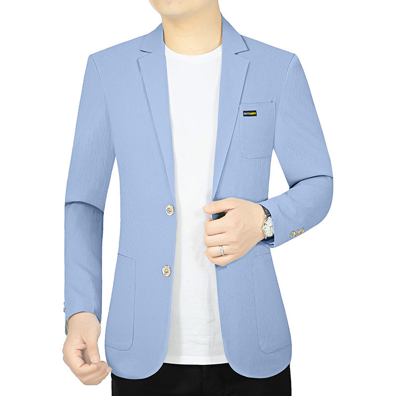 Herren Modernes Stretch Business-Sakko mit schmalem Schnitt und aufgesetzten Taschen – Tianoro