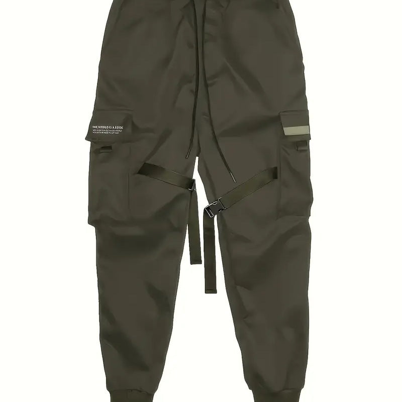 Herren Technische Cargo-Jogginghose mit Mehrfachtaschen, Gurtriemen & elastischem Bündchen Echo Archiv