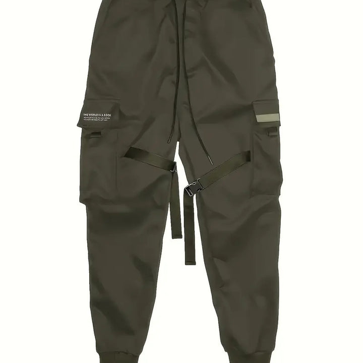 Herren Technische Cargo-Jogginghose mit Mehrfachtaschen, Gurtriemen & elastischem Bündchen Echo Archiv
