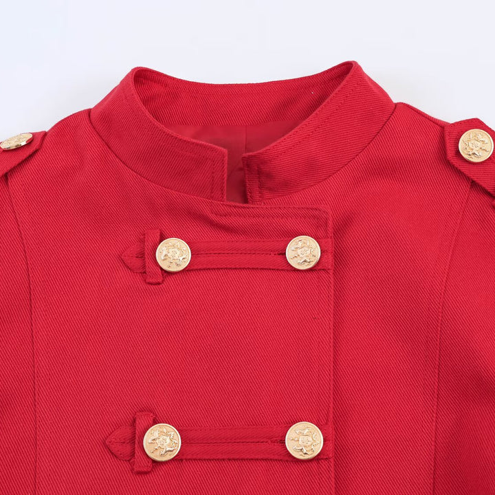 Damen Kurz geschnittene Militärjacke mit Stehkragen und Zierknopfleiste Echo Archiv