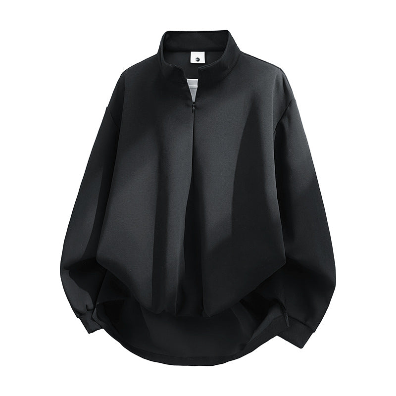Unisex Oversize-Sweatshirt mit Stehkragen, Halbreißverschluss und ballonförmigem Saum Echoarchiv