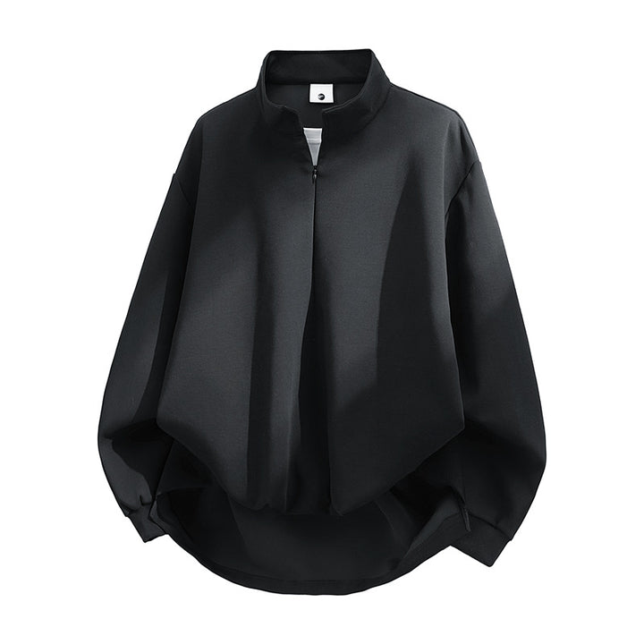 Unisex Oversize-Sweatshirt mit Stehkragen, Halbreißverschluss und ballonförmigem Saum Echoarchiv