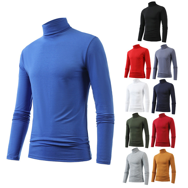 Herren nan schlankes Rollkragen-Langarmshirt aus feinem Baumwoll-Stretch Slim Fit Echo Archiv