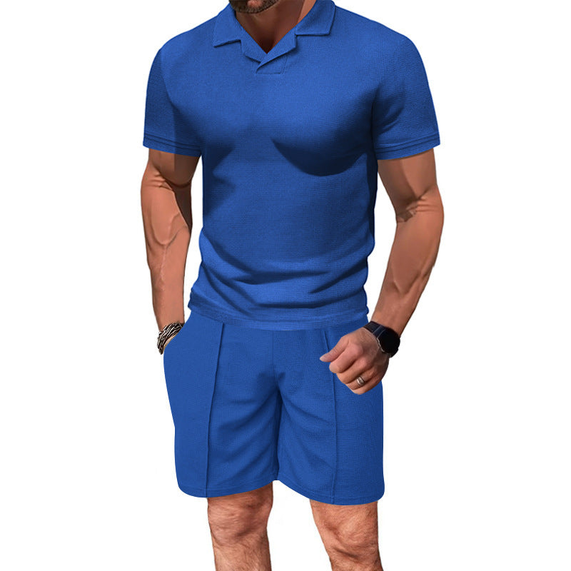 Herren sportliches Freizeitswear-Set mit Poloshirt und Shorts Echoarchiv