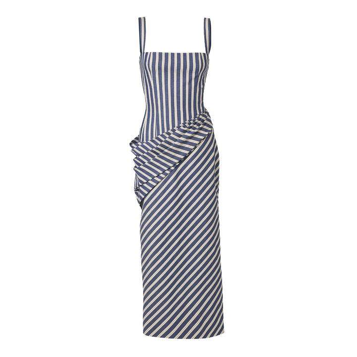 Damen Maxikleid mit asymmetrischen Drapierungen und hohem Schlitz Echo Archiv