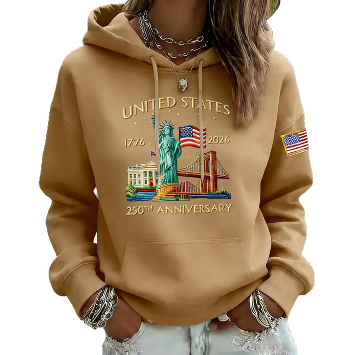 Damen Kreativer Kapuzenpullover mit einzigartigem Statuesque-Motiv Echoarchiv