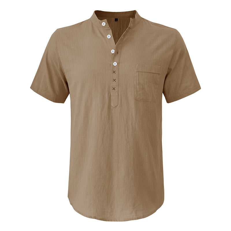 Herren Kurzarm-Henley-Shirt mit praktischer Knopfleiste und atmungsaktivem Stoff Echoarchiv