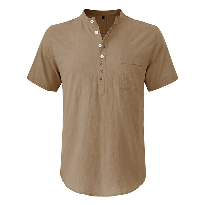 Herren Kurzarm-Henley-Shirt mit praktischer Knopfleiste und atmungsaktivem Stoff Echoarchiv