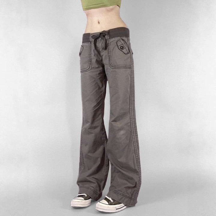 Damen nan Highwaist Schlaghose mit weitem Bein, hohem Bund und Gürtelschlaufen Echo Archiv