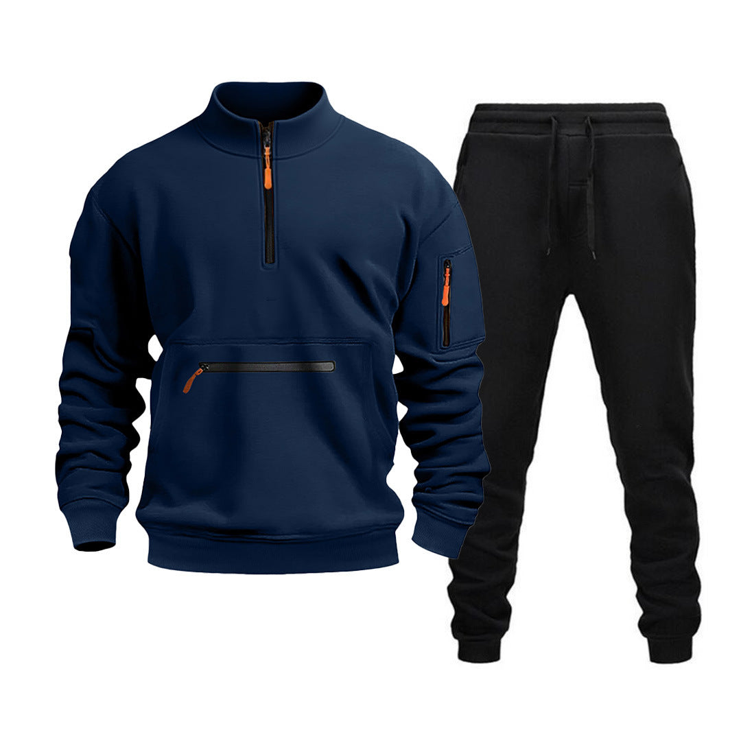 Herren Sportliches Freizeit-Set mit halbautomatischem Reißverschluss und praktischen Taschen Echoarchiv