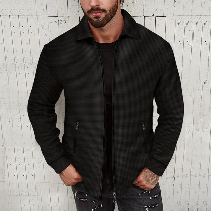 Herren modische SwEchoarchivtjacke mit strukturierter Oberfläche und praktischen Reißverschlusstaschen Echoarchiv