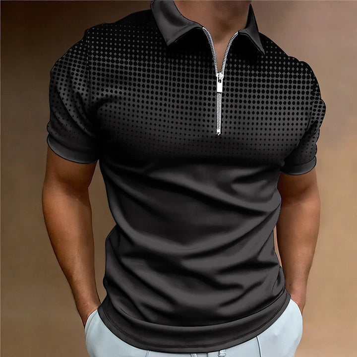 Herren Poloshirt mit modernem grafischen Muster und atmungsaktiver Passform Echoarchiv