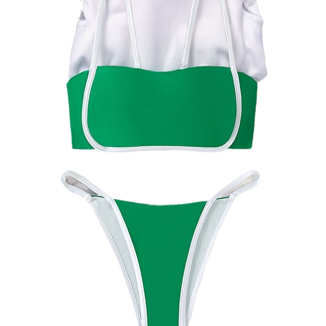 Damen Bandeau Bikini mit hohem Beinausschnitt und verstellbaren Trägern Echo Archiv