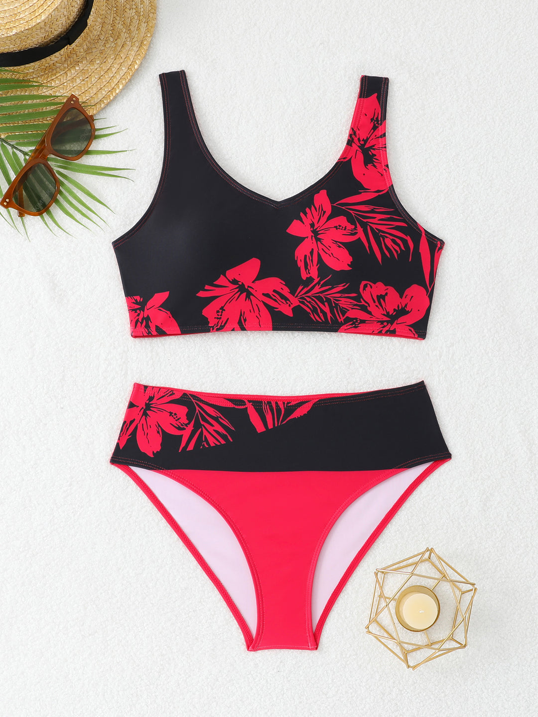 Damen Sportlicher Bikini mit floralem Design Echo Archiv