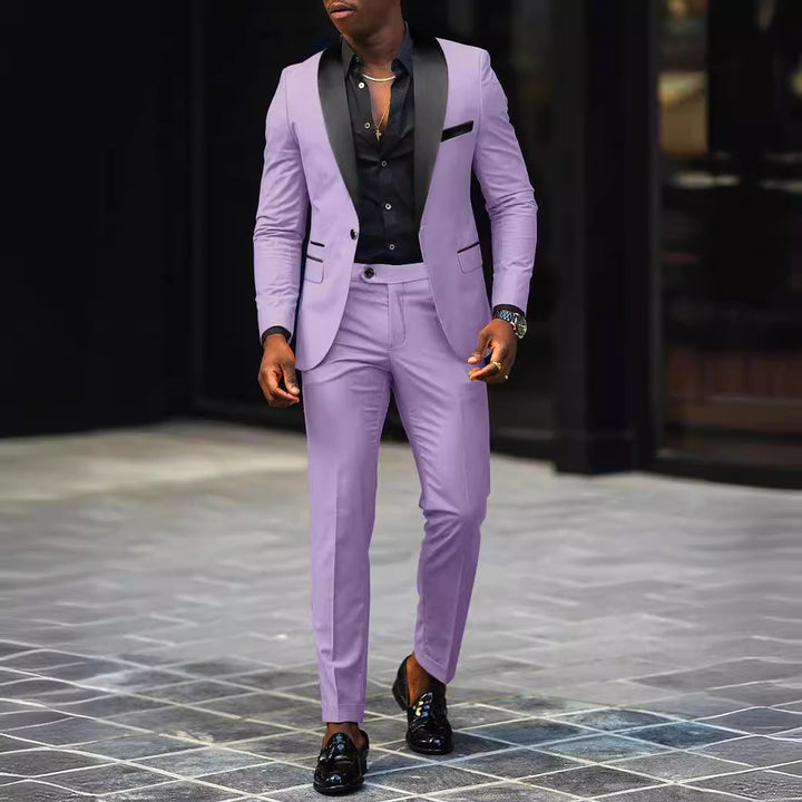 Herren nan schmal geschnittener Smokinganzug mit Satinrevers und Slim-Fit-Hose Echo Archiv