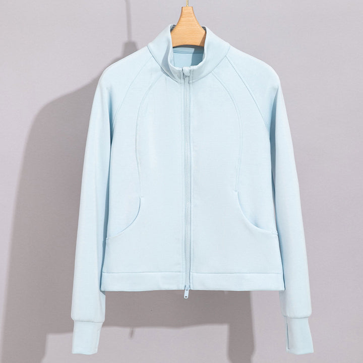 Damen Performance-Trainingsjacke mit Stehkragen und Daumenloch Echoarchiv