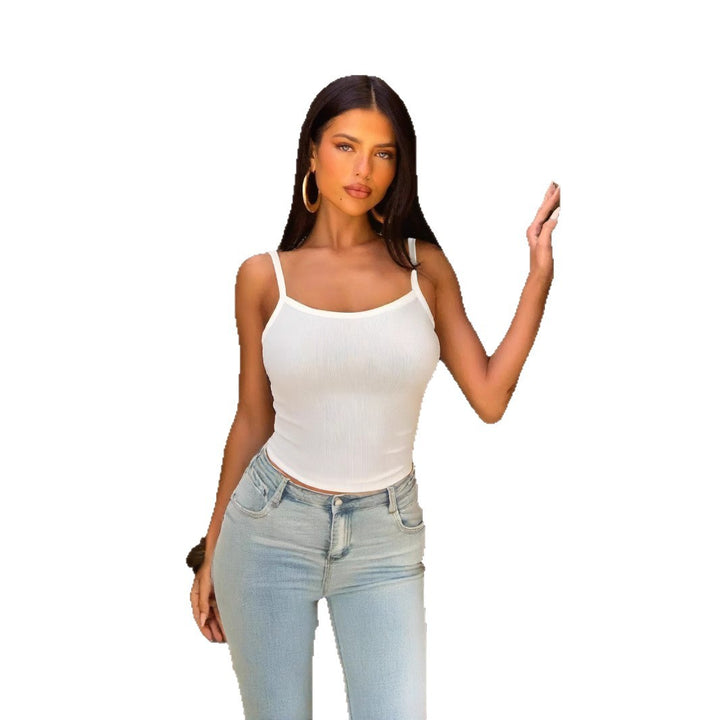 Damen Basic Tops mit verstellbaren Trägern und figurbetontem Schnitt Echo Archiv