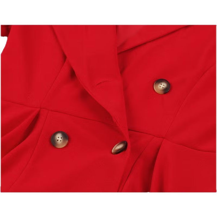 Damen elegantes Midikleid mit doppelter Knopfleiste und schwingendem Rock Echo Archiv