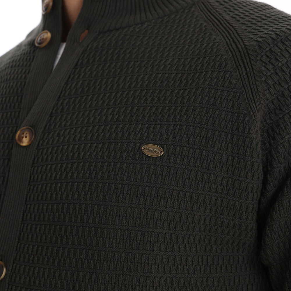 Herren Strickjacke mit strukturiertem Design und praktischen Knöpfen Echoarchiv