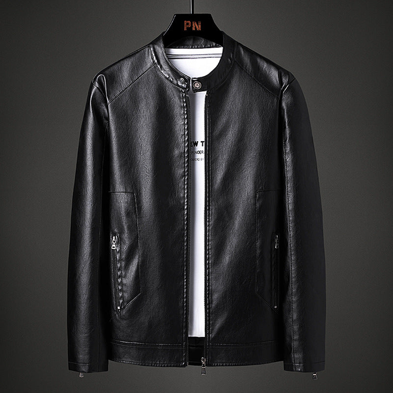 Herren modische Kunstlederjacke mit modernem Schnitt und praktischen Taschen Echoarchiv